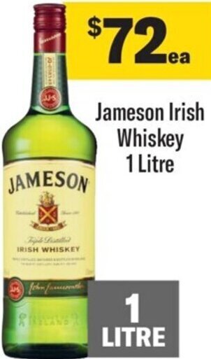 Coles Jameson Irish Whiskey 1 Litre offer
