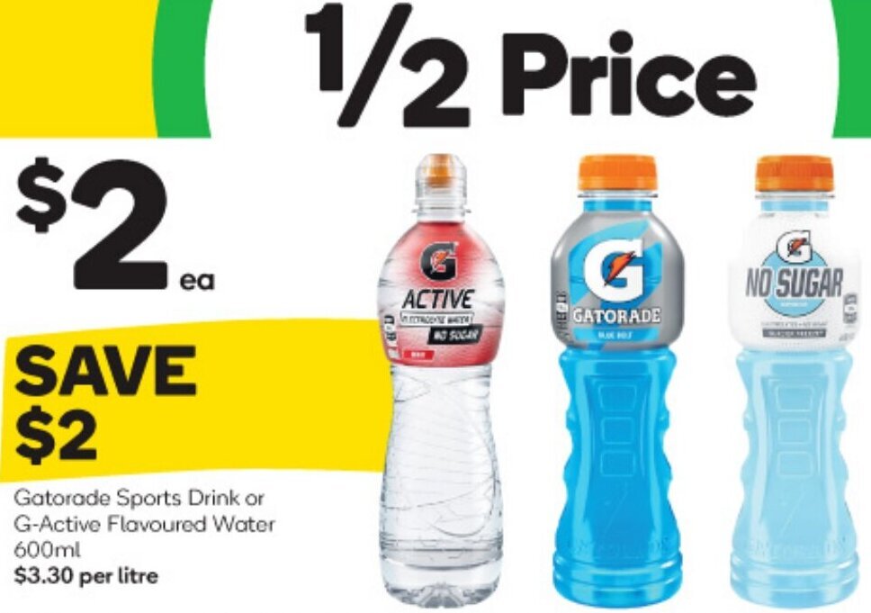 Gatorade Sports Drinks or GActive Flavoured Water 660ml offer at Woolworths