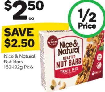 Woolworths Nice & Natural Nut Bars 180-192g offer