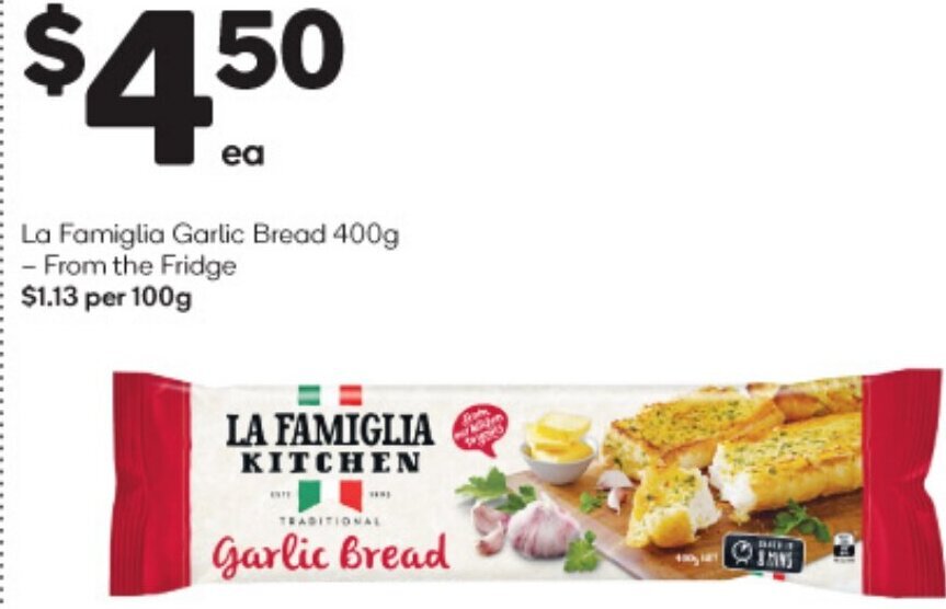 La Famiglia Garlic Bread 400g offer at Woolworths