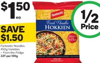 Woolworths Fantastic Noodles 450g Varieties offer