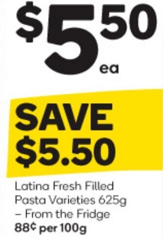 Woolworths Latina Fresh Filled Pasta Varieties 625g offer
