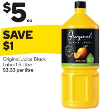 Woolworths Original Juice Black Label 1.5 Litre offer