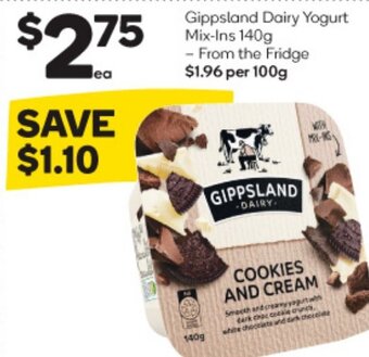 Woolworths Gippsland Dairy Yogurt Mix-Ins 140g offer