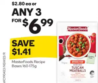 Woolworths MasterFoods Recipe Bases 160-175g any 3 for offer