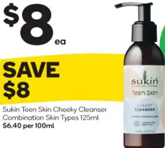Woolworths Sukin Teen Skin Cheeky Cleanser Combination Skin Types 125ml offer