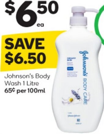 Woolworths Johnson's Body Wash 1 Litre offer