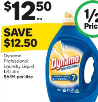 Woolworths Dynamo Professional Laundry Liquid 1.8 Litre offer