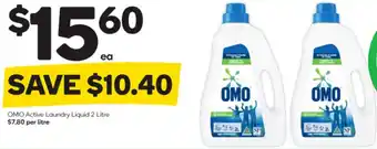 Woolworths OMO Active Laundry Liquid 2 Litre offer