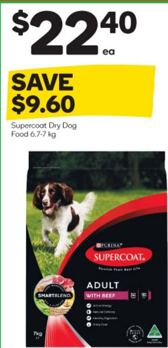 Woolworths Supercoat Dry Dog Food 6.7-7 kg offer