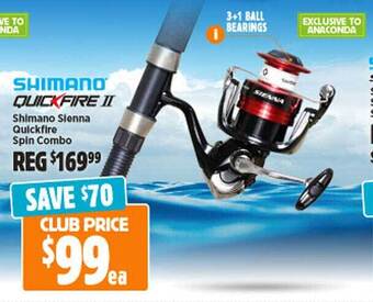 Anaconda Shimano sienna quickfire spin combo offer
