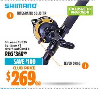Anaconda Shimano tld25 solstace xt overhead combo offer