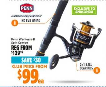 Anaconda Penn warhorse ii spin combo offer