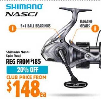 Anaconda Shimano nasci spin reel offer