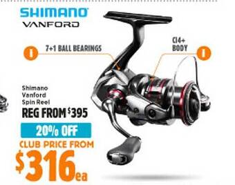 Anaconda Shimano vanford spin reel offer