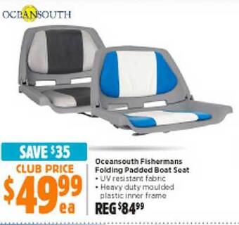 Oceansouth fishermans folding padded boat seat