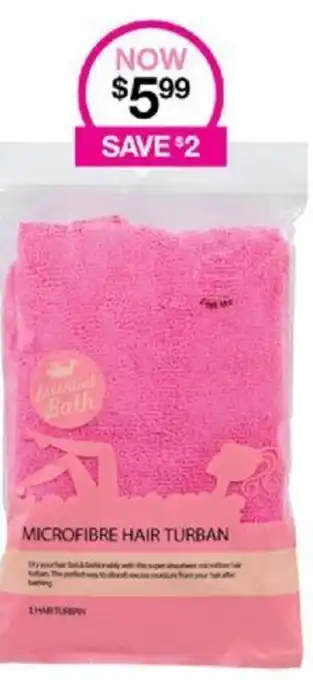 Priceline ESSENTIAL BATH Microfiber Hair Turban offer