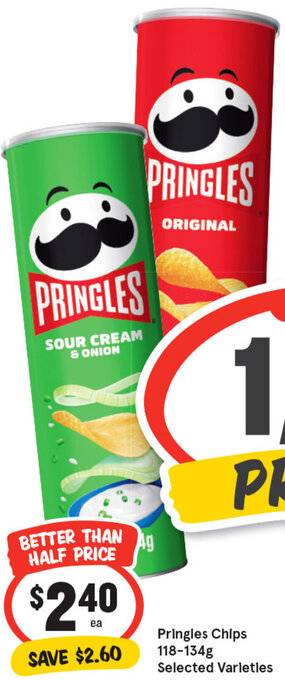 IGA Pringles Chips 118-134g offer