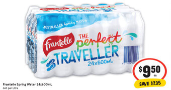 IGA Frantelle Spring Water 24x600mL offer
