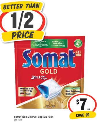 IGA Somat Gold 2In1 Gel Caps 25 Pack offer