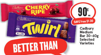 Cadbury Medium Bar 30-60g