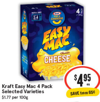IGA Kraft Easy Mac 4 Pack offer