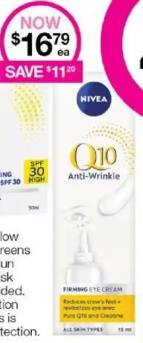 Priceline Nivea Q10 Anti-Wrinkle 15mL offer