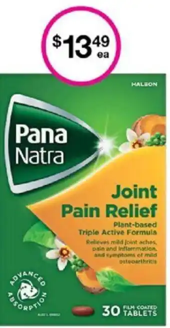 Priceline PanaNatra Joint Pain Relief 30 Tablets offer