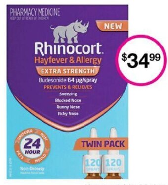 Priceline RHINOCORT® Hayfever & Allergy Extra Strength Twin Pack offer