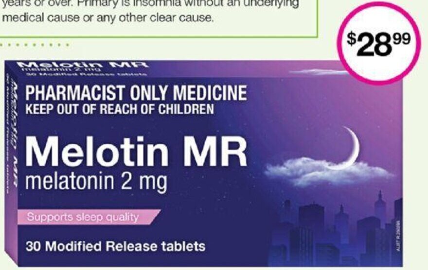 Melatonin MR 2mg 30 Modified Release Tablets offer at Priceline
