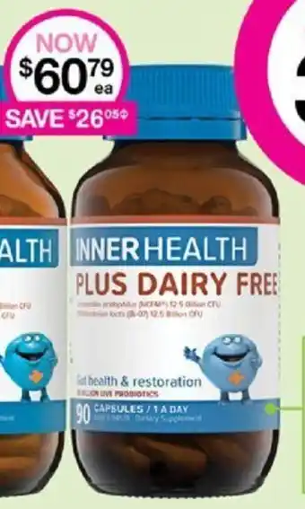Priceline Inner Health Plus Dairy Free 90 Capsules offer