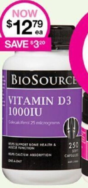 Priceline BioSource Vitamin D3 1000IU offer