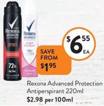 Foodworks Rexona Advanced Protection Antiperspirant 220mL offer