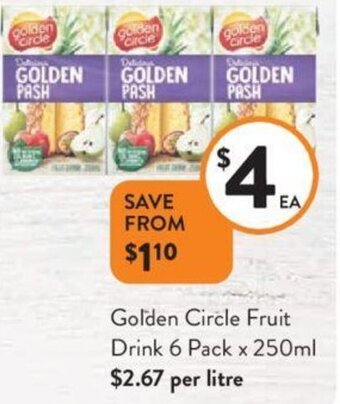 Golden Circle Fruit Drink 6 Pack x 250ml