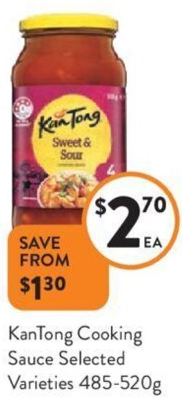 Foodworks KanTong Cooking Sauce 485-520g offer
