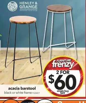 Acacia Barstool Black or White FG060/1
