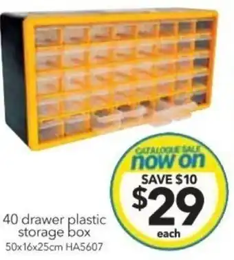 Cheap as Chips 40 Drawer Plastic Storage Box 50x16x25cm offer