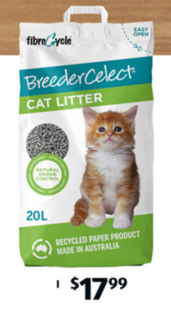 ALDI Breeder Celect Recycled Paper Cat Litter 20L offer