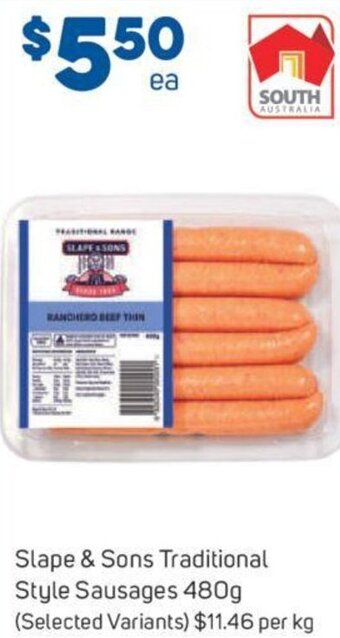 Foodland Slape & Sons Traditional Style Sausages 480g offer
