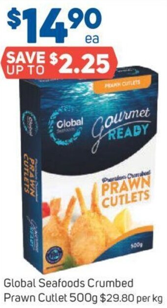 Foodland Global Seafoods Crumbed Prawn Cutlet 500g offer