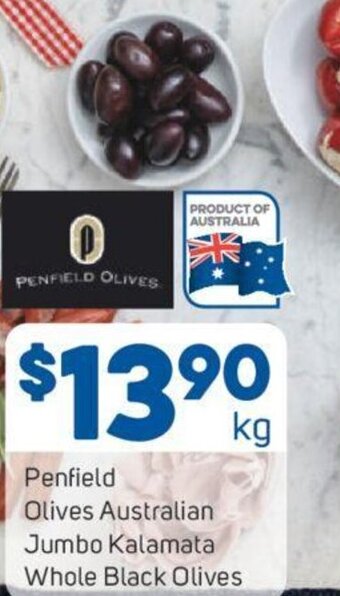 Foodland Penfield Olives Australian Jumbo Kalamata Whole Black Olives offer