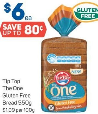 Foodland Tip Top The One Gluten Free Bread 550g offer