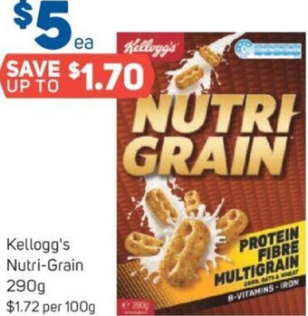 Foodland Kellogg's Nutri-Grain 290g offer