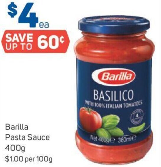 Barilla Pasta Sauce 400g offer at Foodland