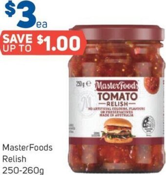 Foodland MasterFoods Relish 250-260g offer