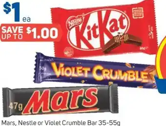 Foodland Mars, Nestle or Violet Crumble Bar 35-55g offer