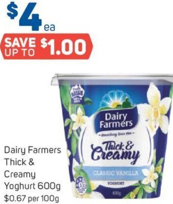 Foodland Dairy Farmers Thick & Creamy Yoghurt 600g offer