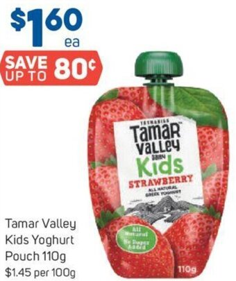 Foodland Tamar Valley Kids Yoghurt Pouch 110g offer