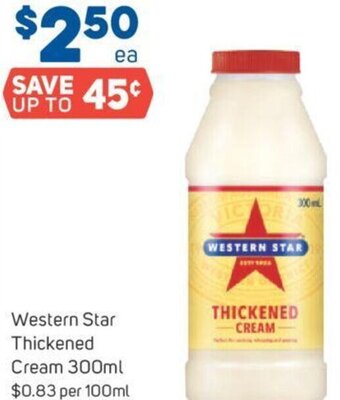 Foodland Western Star Thickened Cream 300ml offer