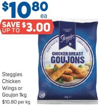 Steggles Chicken Wings or Goujon 1kg